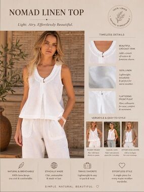 Nomad the Label Suvi Linen Tank NWT XXS